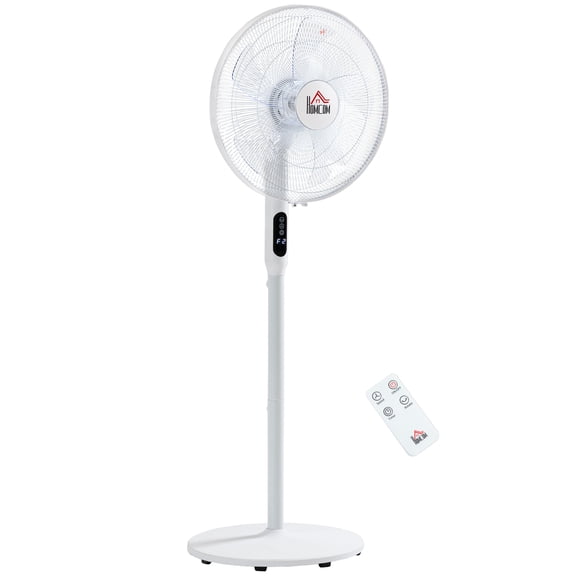 HOMCOM Height Adjustable Pedestal Fan Oscillating Standing Fan with Remote