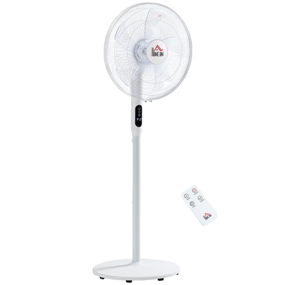 HOMCOM Ventilateur sur Pied Oscillant Réglable en Hauteur avec Télécommande