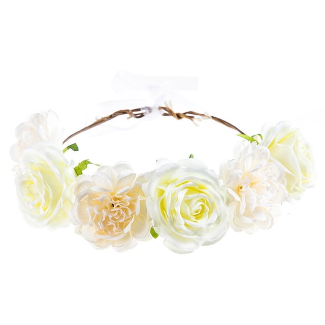 Guirlande de Cheveux Fleurs pour Femmes, Bandeau Couronne Florale