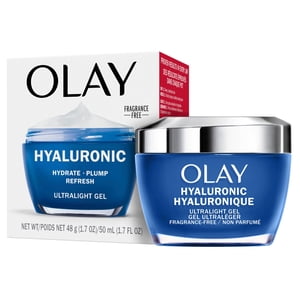 Olay Hyaluronic Acid + Peptide 24 Gel Face Moisturizer, Hydrating Face Gel Moisturizer for Dry Skin with Hyaluronic Acid and Niacinamide