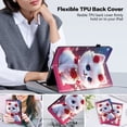thumbnail image 4 of XYX Case for Samsung Galaxy Tab S10 Plus/S9 FE Plus/S9 Plus 12.4 inch, Colorful Pattern PU Leather Stand Cover, Rose Flower Cat, 4 of 6