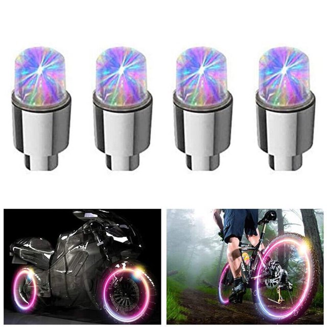 4pcs Car Auto SUV Wheel Tire Tyre Air Valve Stem LED Light Caps Cover Accessories