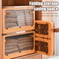 thumbnail image 4 of Storage Bins with Lids, Collapsible Storage Bins Stackable 5 Sided Door Opening Design Storage Cabinet Wardrobe Stackable Closet Organizer Foldable Box Trunk Car Organizer, 4 of 8