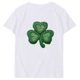 thumbnail image 4 of Chandail de la Saint-Patrick pour Femme, Col Rond Décontracté, Manches Courtes, T-shirt Imprimé Arbre de Noël, Haut, Chandails de la Saint-Patrick pour Femmes, 4 of 4