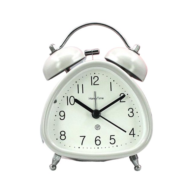 ZheElen Loud Alarm Clock For Bedroom With Nightlight Function Metal Bell Battery Powered Battery Alarm Clock gray