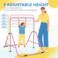 thumbnail image 4 of Qaba Folding Gymnastics Bar, Expandable Horizontal Kip Bar for Kids, Pink, 4 of 10
