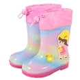 thumbnail image 1 of PMVFHDE Bottes de Pluie Rouges pour Tout-Petits Chaussures de Pluie pour Enfants Galoches Dessin Animé Garçons et Filles Bottes de Pluie pour Bébé Dessin Animé Chaussures d'Eau Rose,10, 1 of 3