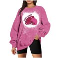 thumbnail image 1 of Penkiiy Chandail pour Femmes Mode Femmes Été Ample Imprimé T-Shirt à Col Rond Manches Longues Blouse Décontractée Rose Vêtements Y2K, 1 of 3