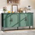 thumbnail image 2 of Modern Buffet Cabinet with Storage - 59 Inch Wooden Sideboard Credenza with 4 Doors & Adjustable Shelves - Console Table for Living Room, Dining Room, Kitchen, Entryway - Green, 2 of 8