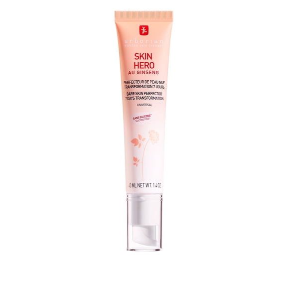 Erborian Skin Hero with White Ginseng Facial Concealer and Makeup Primer - Non-Tinted Bare Skin Perfecting Face Moisturizer Smooths Blurs & Illuminates - Silicone Free Korean Skincare