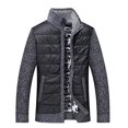thumbnail image 1 of XZNGL Mens Plush Sweater Coat Thickened Stand Collar Cardigan Warm Sweater Sweater Solid Color, 1 of 8