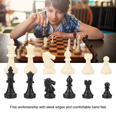 Cergrey 32 Pcs d'Échecs Standard Internationales Remplacement Tournoi Échecs Noir&Blanc, Ensemble d'Échecs, Pièces d'Échecs