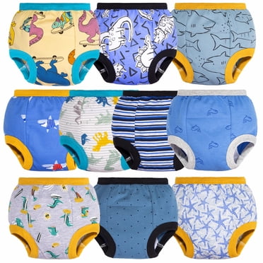 BIG ELEPHANT Baby Boys 10 Packs Toddler Potty Training Pants 100% Cotton Underpants, 3T