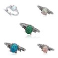 thumbnail image 4 of thinsony Female Silver Ring Portable Zircon Rhinestone Rings Girlfriends Bridal Ornaments Jewellery Accessory Wedding Engagement Pink Size 8, 4 of 8