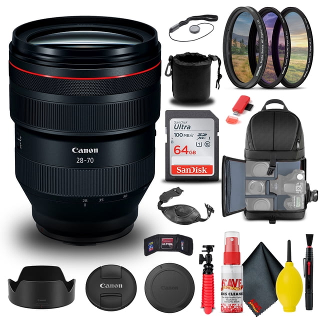 Canon RF 28-70mm f/2L USM Objectif (2965C002) + Sac à Dos + Carte 64 Go + Plus