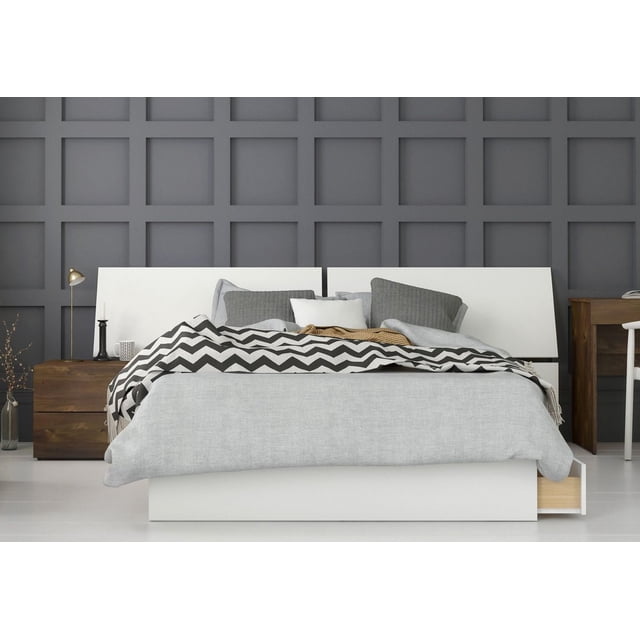Nexera Arcadia 3 Piece Bedroom Set, Truffle and White