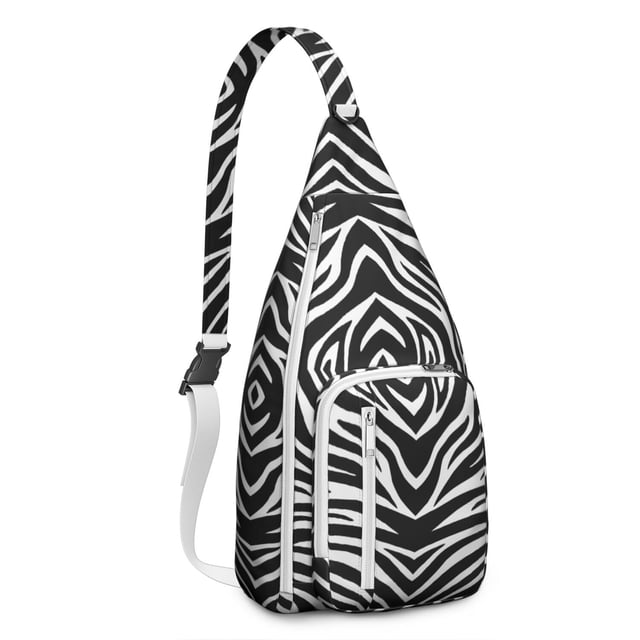 Rainbow Zebra Print Sling Bag - Colorful Abstract Zebra Stripes Crossbody Backpack for Women & Men, Modern Fashion Shoulder Bag (Cute Cartoon Zebra Pattern, Water-Resistant & Lightweight)