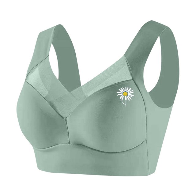 ManxiVoo Wireless Comfort Bras Full Coverage Minimizer with Adjustable Straps and Side Support for Everyday Wear Smooth T-Shirt Design XXXXL Size Light Green