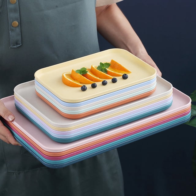 Plateau de Service à Grande Capacité Multi-Usage en Plastique Pratique de Qualité Alimentaire pour la Maison