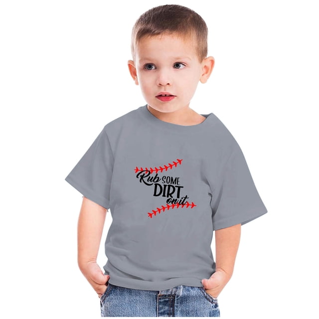 Qertyioot T-Shirts pour Enfants Manches Courtes T-Shirt Graphique Col Rond Crop Top pour Filles et Garçons de 3 à 14 Ans T-Shirt Tee Enfants S10 et Moins