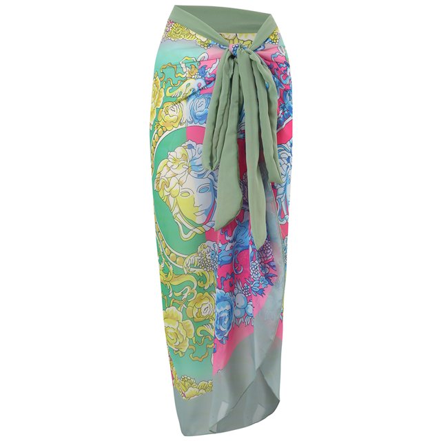 Nouvelle Robe de Plage Aguichant Imprimée Rétro Maillot de Bain Jupe Longue Tenue de Fête Tenue de Plage Été