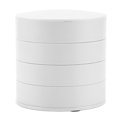 thumbnail image 2 of Jewelry Organizer, Three Dimensional Small Portable Rotating Jewelry Box Stable Base with Lid for Home for Office White, 2 of 7
