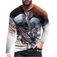 thumbnail image 2 of EGNMCR T-Shirts à Manches Courtes pour Hommes Été Décontracté Col Rond T-shirt, T-shirt à Manches Longues pour Hommes Imprimé Col Rond Chandail T-shirt Blouse,, 2 of 3