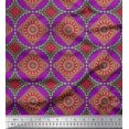 thumbnail image 1 of Soimoi Rayon Fabric Floral Mandala Printed Fabric 1 Yard 56 Inch Wide, 1 of 3