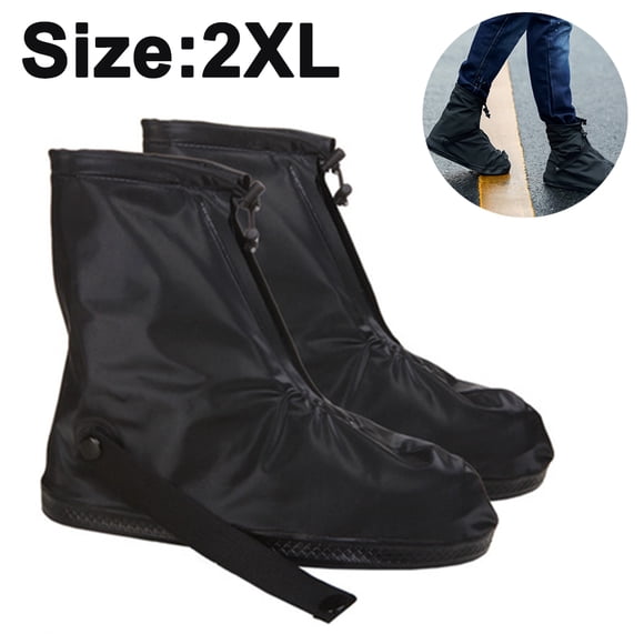 Waterproof Shoe Cover Rain Boot Galoshes with Zipper and Reflector for Outdoor Sports Hiking Climbing Camping