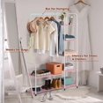 thumbnail image 3 of Coat Rack Freestanding Clothing Rack with Shelves Garment Racks White, 3 of 4