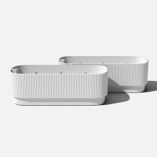 Veradek Demi Series Jardinière Blanche 42 Pouces à Arrosage Automatique (Lot de 2)