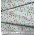 thumbnail image 3 of Soimoi Modal Satin Fabric Leaves,Butterfly & Flower Print Fabric by Yard 42 Inch Wide, 3 of 3