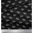 thumbnail image 2 of Soimoi Polyester Crepe Fabric Fish Block Printed Fabric 1 Yard 42 Inch Wide, 2 of 3