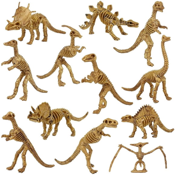 POINTERTECK Dinosaur Fossil Skeleton (12 Pieces) Assorted Figures Dinosaur Toys For Kids