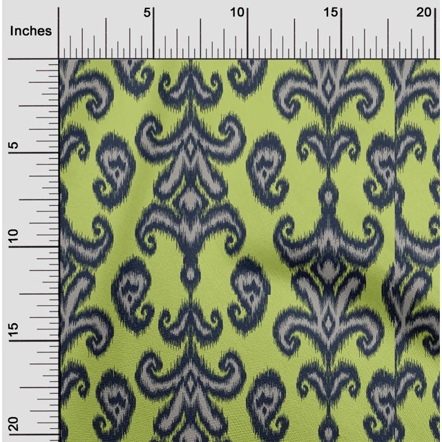 oneOone Polyester Lycra Fabric Paisley & Floral Ikat Print Sewing Fabric BTY 56 Inch Wide