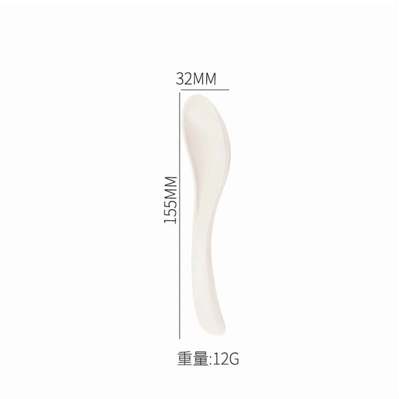 suxuMhao Wheat Straw Spoons, 10-Piece Reusable Spoons Set, 0.59in Table Spoons Dinner Spoons Soup Spoons Dessert Spoons, Plastic Spoon Dinnerware Set, Beige Durable Everyday Tableware