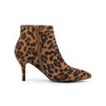 thumbnail image 3 of BLISSFUL STEP Women's Pointed Toe Zipper Stiletto Heels Ankle Boots Leopard 8, 3 of 8