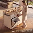 thumbnail image 2 of OMCHOM 48" Rolling Kitchen Island with Power Outlet Drop Leaf 2 Drawers 3 Doors Trash Can Cabinet Spice Rack Towel Rack, White, 2 of 9