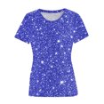 thumbnail image 4 of Plebaso T-Shirts de Mode pour Femmes à Imprimé Scintillant, Manches Courtes, T-Shirts Graphiques, Hauts Décontractés à Col Rond, 4 of 4