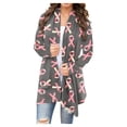 thumbnail image 1 of Pisexur Veste pour Femmes Cardigans Ouverts Trench-Coats Vestes d'Automne Mode Imprimée Cardigan à Manches Longues, 1 of 5