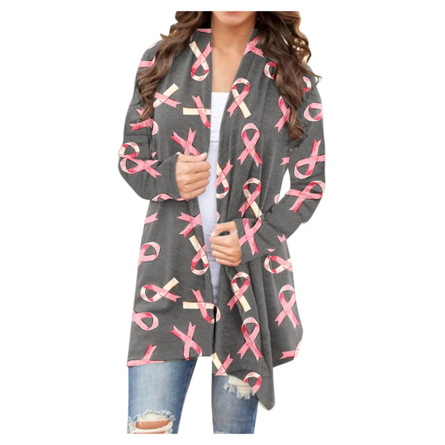 Pisexur Veste pour Femmes Cardigans Ouverts Trench-Coats Vestes d'Automne Mode Imprimée Cardigan à Manches Longues