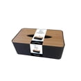 thumbnail image 4 of Mainstays Black Rectangular Tissue Box Holder with Bamboo Lid, 9.8" x 5.5", 4 of 5
