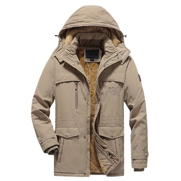 Men's Insulated Winter Jacket Thickened Casual Coat with Pockets for Outdoor Activities