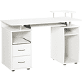 thumbnail image 1 of HOMCOM Computer Desk, Writing Desk with Keyboard Tray, CPU Stand, Drawers, 1 of 10