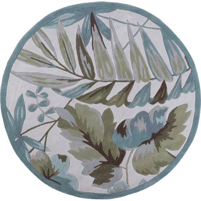 HomeRoots 353050 Tapis Rond en Polyester Ivoire 5 Pi 6 Po