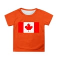 thumbnail image 1 of T-shirt à Manches Courtes pour Filles de la Fête du Canada, Col Rond d'Été, Coupe Décontractée, Chandails de Base, 1 of 4
