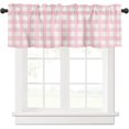 thumbnail image 1 of Christmas Valance Curtains for Kitchen Windows Rustic Pink White Buffalo Check Plaid Pattern Rod Pocket Window Treatment Toppers for Kitchen/Living Room/Bedroom/Bathroom, 54" X 18", Farmhouse, 1 of 5