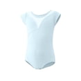 thumbnail image 2 of Girls' Solid Color Short Sleeved Round Neck Dance Practice Uniform Children's Jumpsuit in Medium and Large, 2 of 6