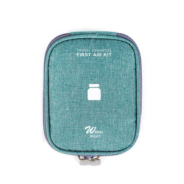 keepw Emergency Organizer Zipper Waterproof Household Empty Storage Bag Classification Dust-proof Students Pill Case for School Green Small