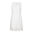 thumbnail image 4 of Pompotops Robe d'Été Mode Femme Col en V Sexy Sans Manches Dentelle Creuse Ample Vacances, 4 of 9